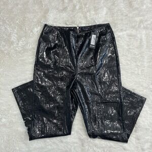 NWT Nasty Gal Vinyl Croc Trouser Size 14